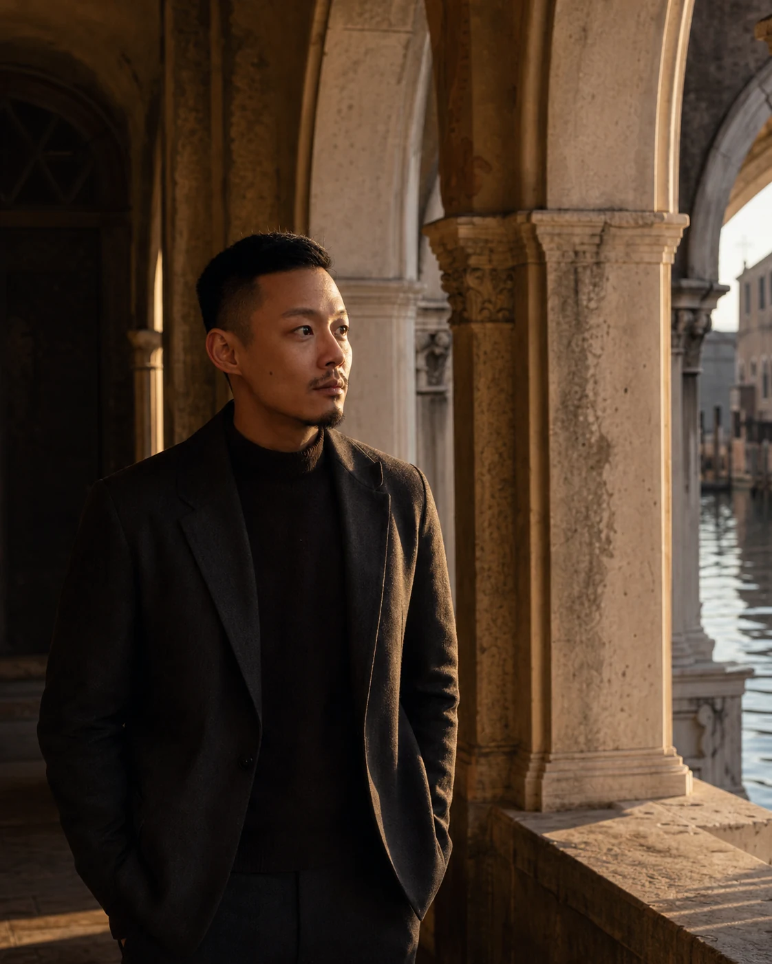 Dainer, photographed in a Venetian cloister